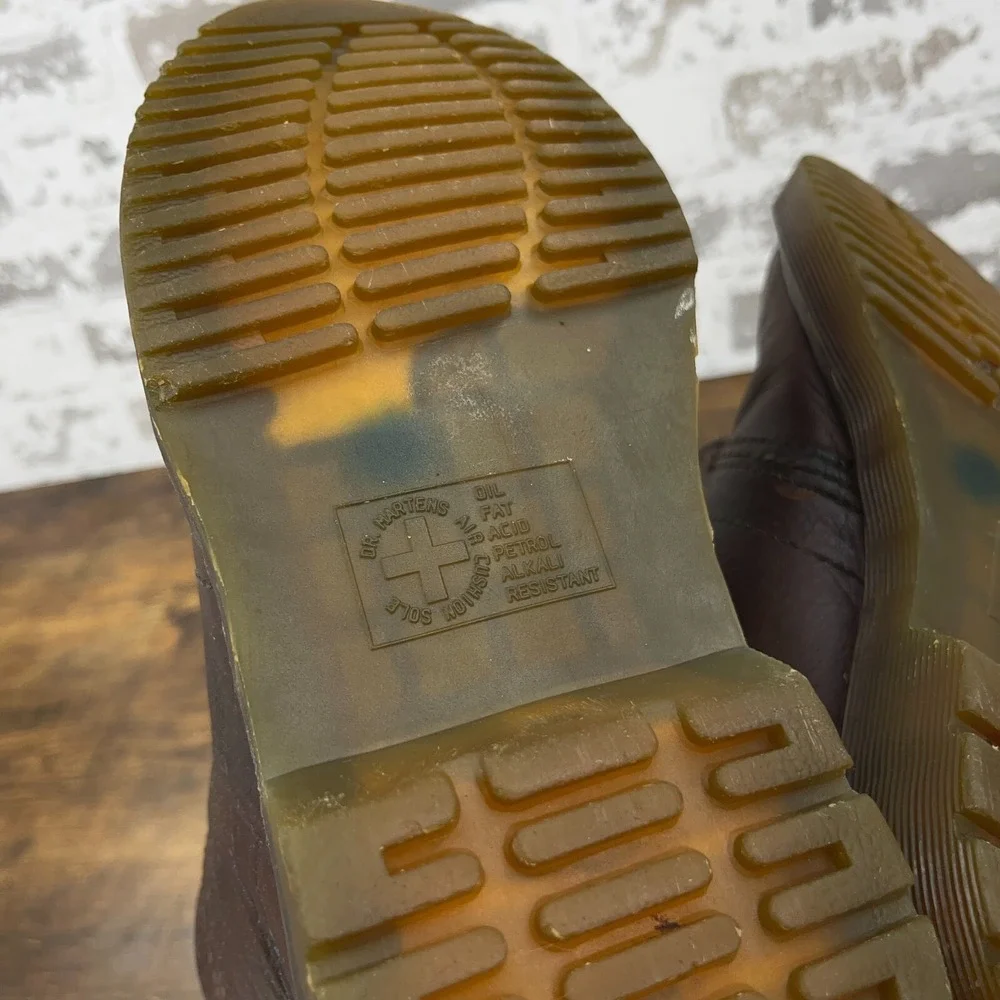 Dr Martens Chukka‎ Boots Men 8 US Ankle Dark Brown Leather Lace Up Mid Top Doc